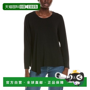 Neck Crew Top black 自营EILEEN 美国奥莱直发上衣女装 FISHER