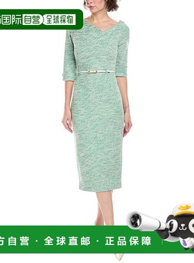 自营 black halo黑色光环Jackie O Midi连衣裙-绿色 美国奥莱直发