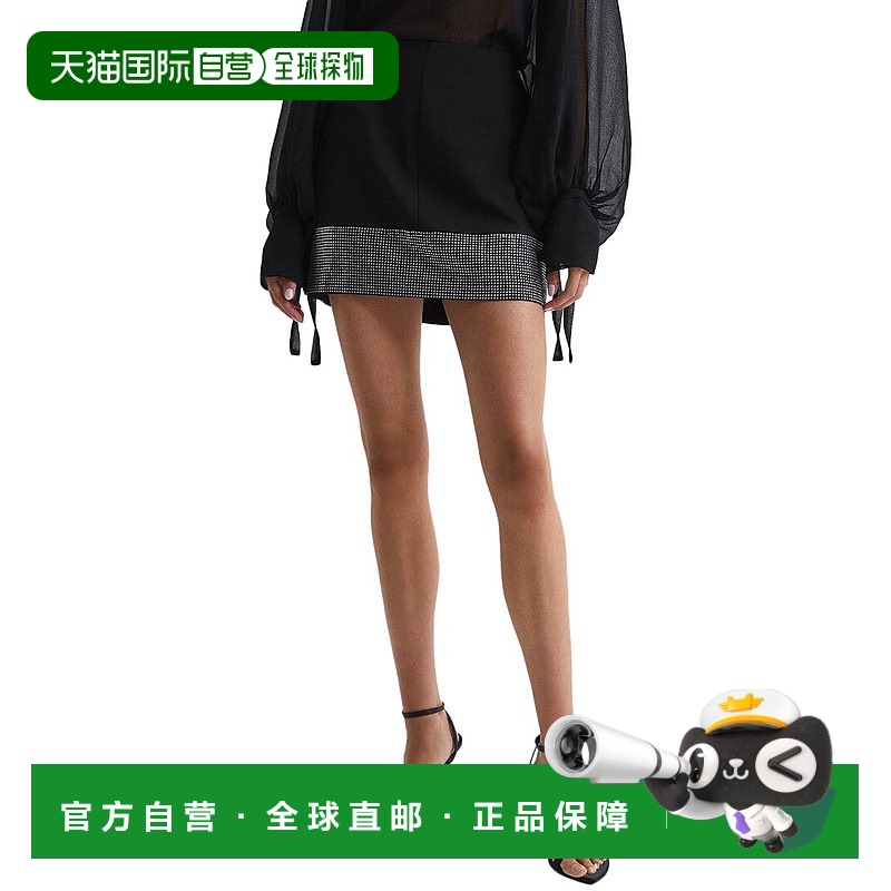 自营 Reiss Seline Embellished Mini Skirt - black 美国奥莱直