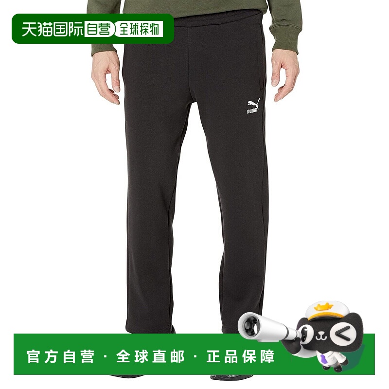 自营Puma T7 Track Pants Men Black Drawstring Waist Regular F