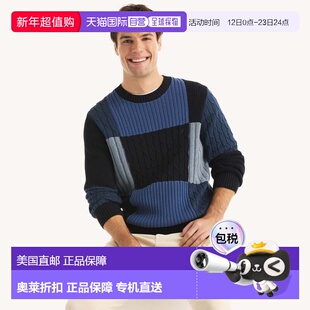自营Nautica Mens Patchwork Crewneck Sweater - navy seas 美国