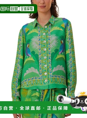 自营FARM Rio Macaw Scarf Green Long Sleeved Shirt - green 美