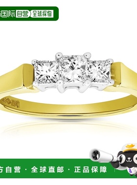 自营 vir jewels1/2 克拉钻石 3 石戒指 14K 黄金 - 黄色 美国奥