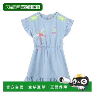 自营Billieblush Denim Embroidered Dress - blue 美国奥莱直发