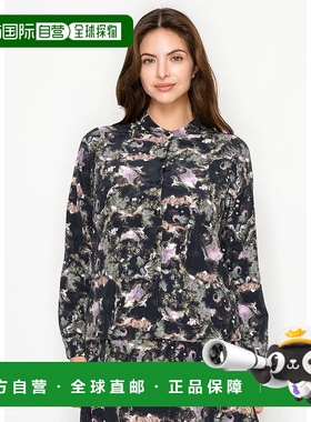 自营yal new york多色笔刷印花按钮下衬衫 - 紫色 美国奥莱直发