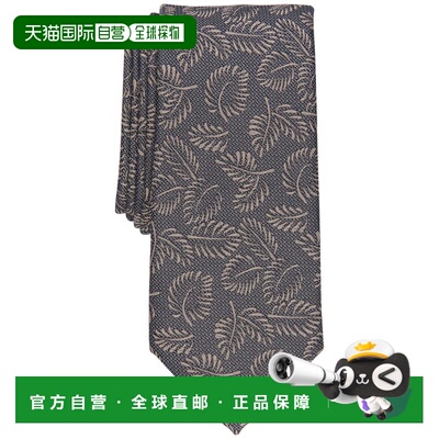 自营Alfani Men's Breton Leaf Print Necktie - Tan - tan 美国