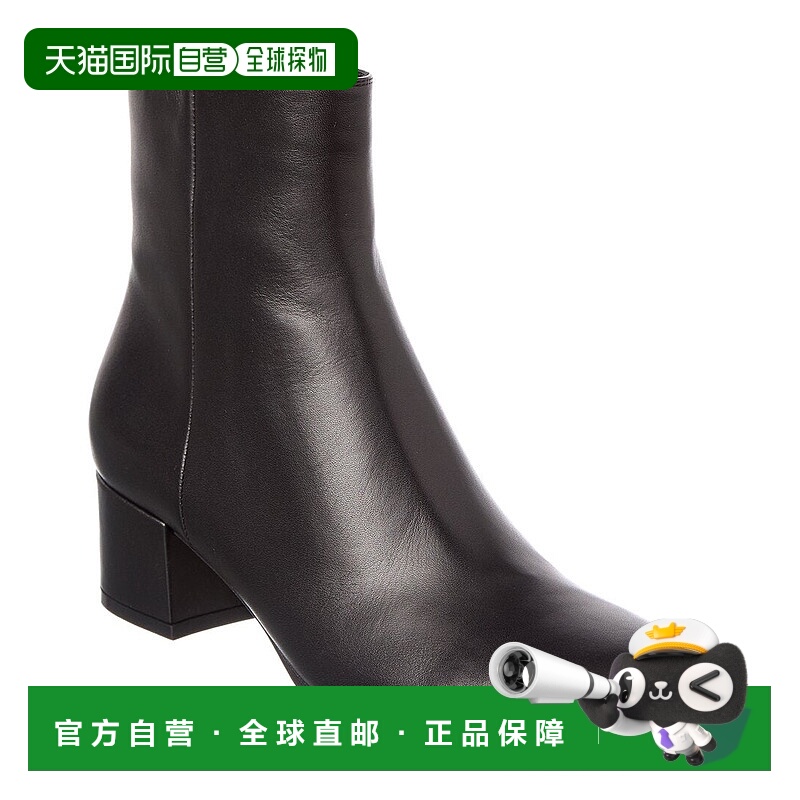 自营Gianvito Rossi Joelle 45 Leather Bootie - black 美国奥莱