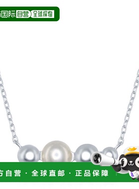 自营simona925 纯银 FWP 和串珠条形项链 - 银白色 美国奥莱直发