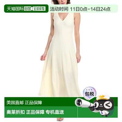 自营rag & bone Lou V-Neck Midi Dress - white 美国奥莱直发