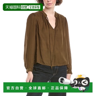 Bella 泡泡袖 Dahl花朵领带衬衫 美国奥莱直发长袖 绿色 自营