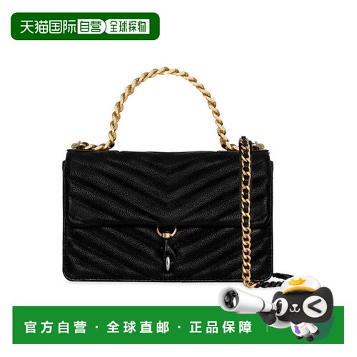 自营Rebecca Minkoff Edie迷你女包黑色皮革链条斜挎包DDR2028-黑