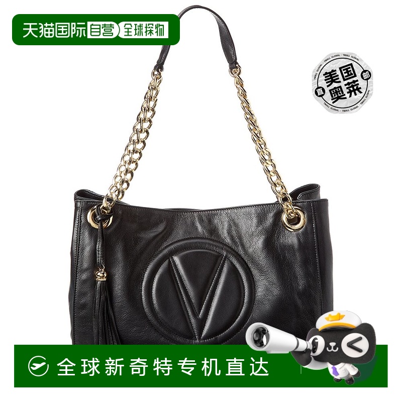 Valentino by Mario Valentino Verra标志性皮革单肩包-黑色