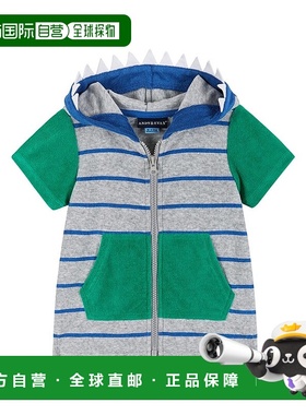 自营 Andy & Evan Terry 拉链连帽衫罩衫 - 灰色 美国奥莱直发