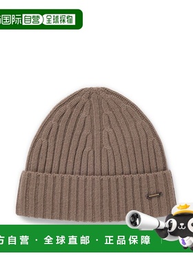 自营bossCashmere beanie hat with ribbing - light beige 美国