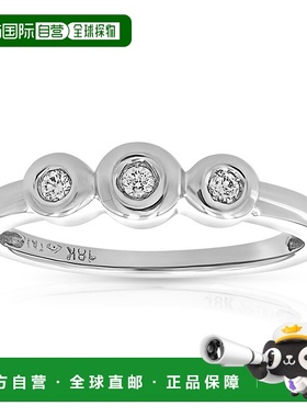 自营 vir jewels0.06 克拉钻石 3 石戒指 18K 白金 - 白色 美国奥