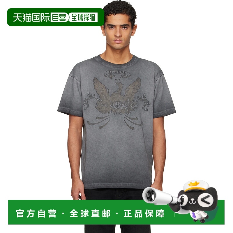 香港直邮潮奢 Diesel 迪赛 男士 灰色 T-Norm-T9 T 恤 A193730DLB