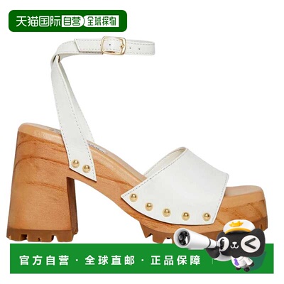 自营Steve Madden Ocala Heeled Sandal White Leather  OCAL01S1