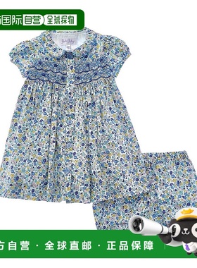 自营 Rachel Riley Pastel Floral Smocked Button-Front Dress -