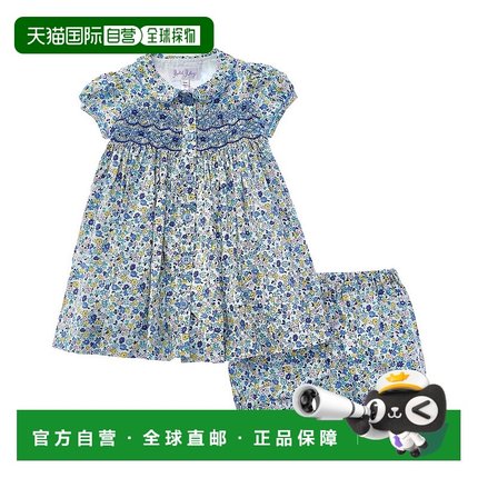 自营 Rachel Riley Pastel Floral Smocked Button-Front Dress -