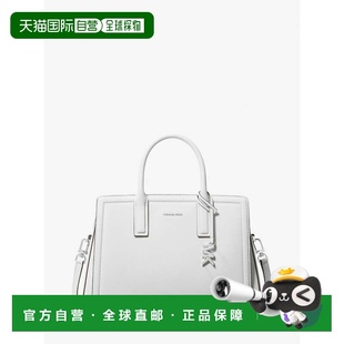 自营michael korsLaila Medium Leather Satchel - optic white