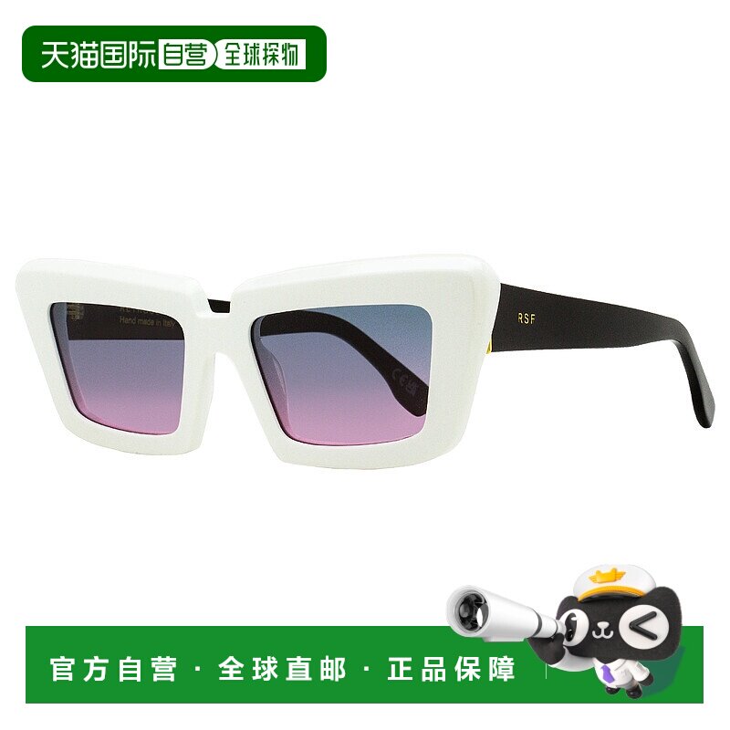 自营 Retrosuperfuture 女士尖头太阳镜 Coccodrillo ZV5 白色/黑