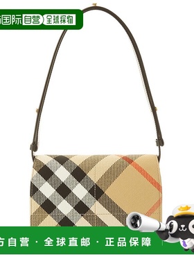 自营 Burberry Snip Check Canvas & Leather Shoulder Bag - bro