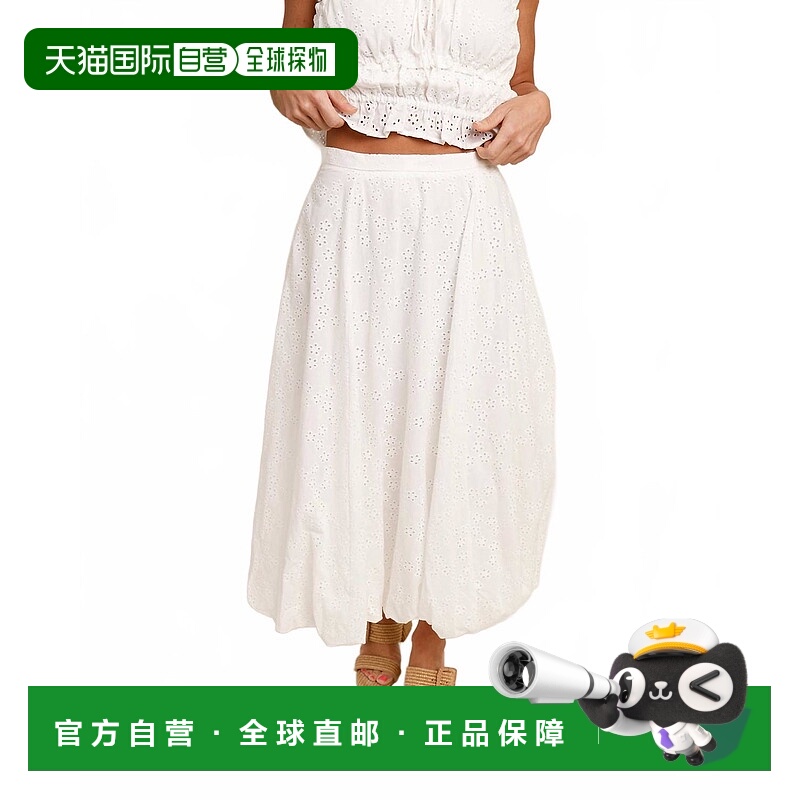 自营astr the label白色Kissel Eyelet Maxi短裙 美国奥莱直发