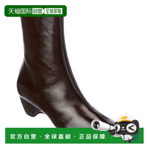 自营KHAITE Sybil皮革短靴-棕色 美国奥莱直发
