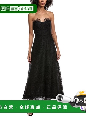 自营Lela Rose Tulip Lace Gown - black 美国奥莱直发连衣裙长裙