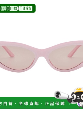 自营Versace Light Pink Mirror Silver Cat Eye Ladies Sunglass