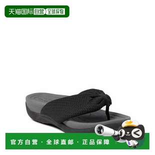 自营Dearfoams Women's Low Foam Thong Sandal - black 美国奥莱