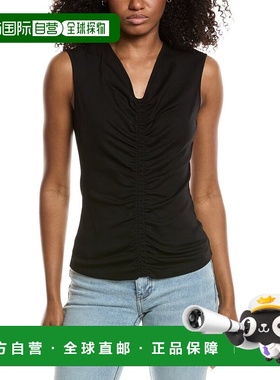 自营Lafayette 148 New York Center Ruched Top - black 美国奥
