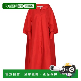 美国直邮自营valentino前纽扣斗篷连衣裙-红色 美国奥莱直发