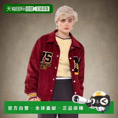 自营members onlyWomen's Corduroy Varsity Jacket - red 美国奥
