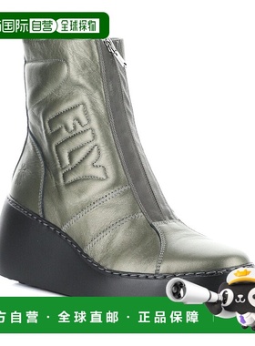 自营FLY London干皮靴-灰色女靴 美国直发奥莱