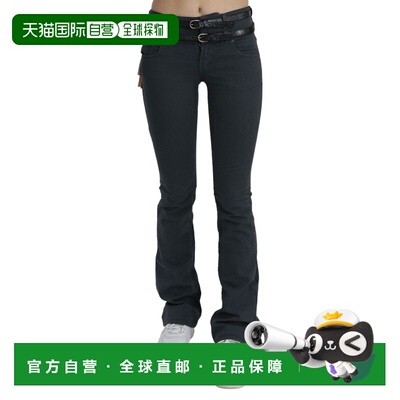 自营John Galliano Mid Waist Slim Fla blue Trouser Women's Je