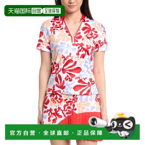自营Callaway Summer Abstract Floral Top - white 美国奥莱直发