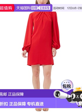 自营Trina Turk Kanai Dress Women's  Red Keyhole Back Balloon
