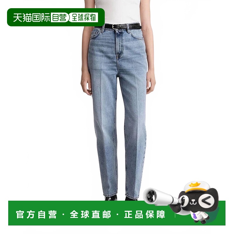 自营toteme锥形腿牛仔牛仔裤穿蓝色-穿蓝色 美国奥莱直发