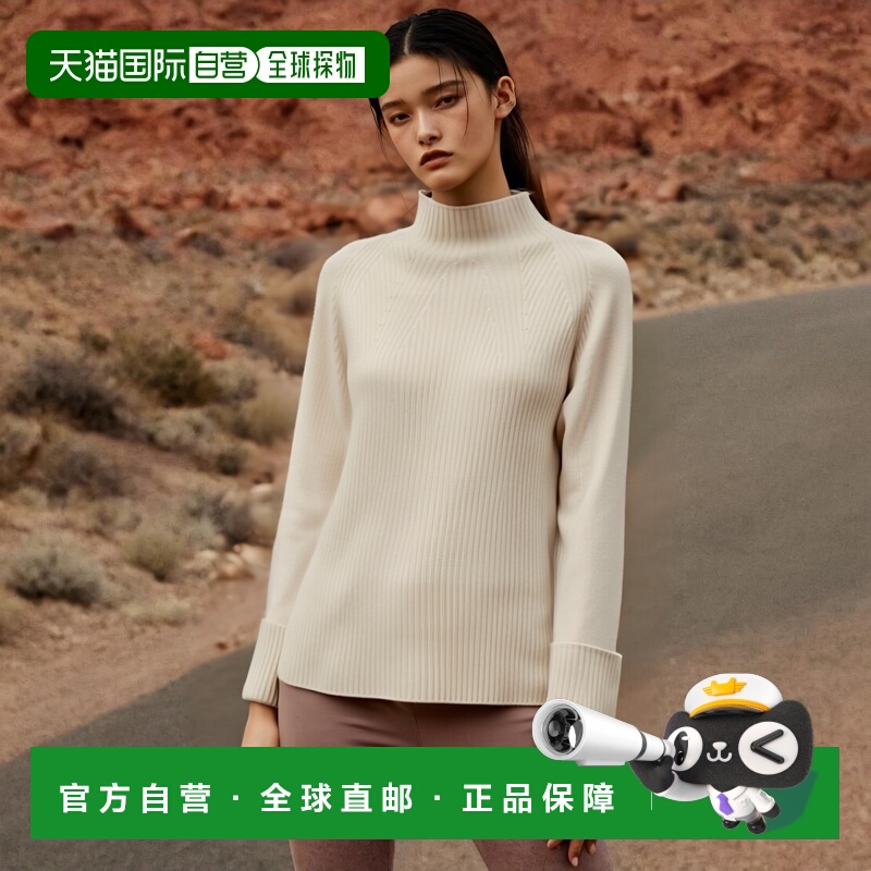 自营 vinceWomen's Funnel Neck Long Sleeve Rolled Cuffs Sweat