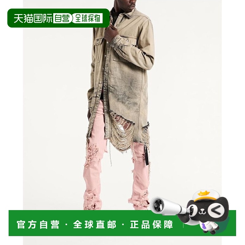 1h可退 【美国直邮】RICKOWENS男士衬衫长袖牛仔直筒型时尚舒适百