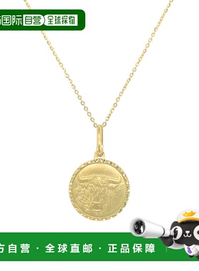 自营sabrina14K Yellow Gold Zodiac Pendant -Taurus - yellow g