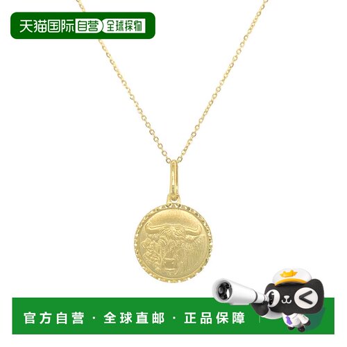 自营sabrina14K Yellow Gold Zodiac Pendant -Taurus - yellow g