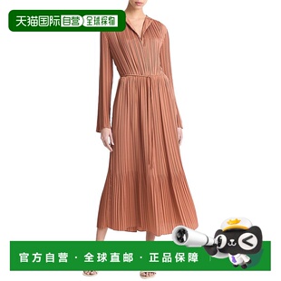 自营vince文斯褶皱连衣裙 美国奥莱直发 粉红色