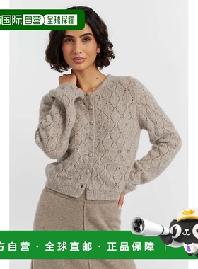 自营chinti & parkerWarm-Oatmeal Wool Fluffy Diamond Cardigan