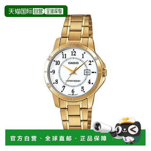自营Casio Women’s Gold Stainless Steel Analog Watch White D