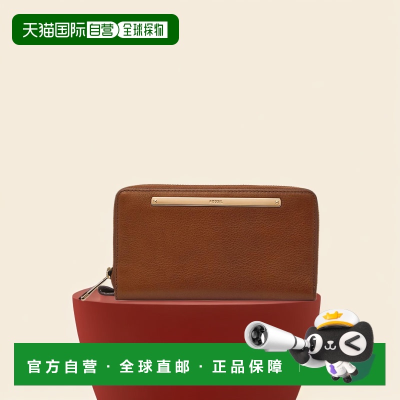 1h可退 【美国直邮】Fossil/化石男女通用迷你手拿包真皮拉链日常