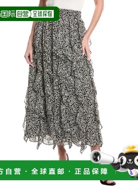 自营1.STATE Printed Ponte Pencil Skirt - black 美国奥莱直发