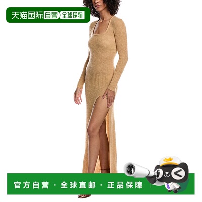 自营Jacquemus Maxi Alpaca & Mohair-Blend Sweaterdress - tan