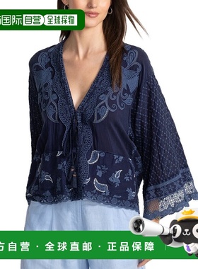 自营Johnny Was Roseann Kimono - blue 美国奥莱直发